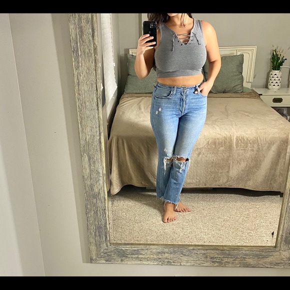 Topshop Gray Crop Top - Picture 8 of 8